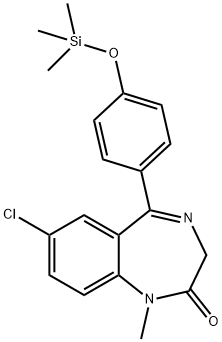 7-Chloro-1-methyl-5-[4-[(trimethylsilyl)oxy]phenyl]-1H-1,4-benzodiazepin-2(3H)-one 구조식 이미지