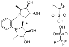 (+)-1,2-BIS[(2S,5S)-2,5-DIMETHYL-(3S,4S)-3,4-DIHYDROXYPHOSPHOLANO]BENZENE BIS(TRIFLUOROMETHANESULFONATE)SALT 구조식 이미지