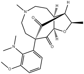 (2R,3R,3aS,9R,10aR)-9-[2-(Dimethylamino)-3-methoxyphenyl]decahydro-2,6-dimethyl-3,9-methano-10H-furo[3,2-d]azonine-10,11-dione 구조식 이미지