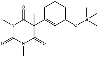 1,3,5-Trimethyl-5-[3-[(trimethylsilyl)oxy]-1-cyclohexen-1-yl]-2,4,6(1H,3H,5H)-pyrimidinetrione Structure