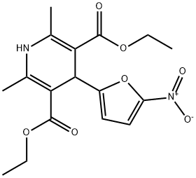 3,5-Pyridinedicarboxylic acid, 1,4-dihydro-2,6-dimethyl-4-(5-nitro-2-f uryl)-, diethyl ester Structure