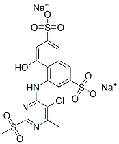 disodium 4-[[5-chloro-6-methyl-2-(methylsulphonyl)-4-pyrimidinyl]amino]-5-hydroxynaphthalene-2,7-disulphonate 구조식 이미지