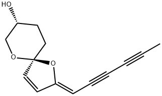 2-(2,4-Hexadiyn-1-ylidene)-1,6-dioxaspiro[4.5]dec-3-en-8-ol 구조식 이미지