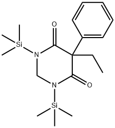 1,3-Bis(trimethylsilyl)-2,3-dihydro-5-ethyl-5-phenylpyrimidine-4,6(1H,5H)-dione 구조식 이미지