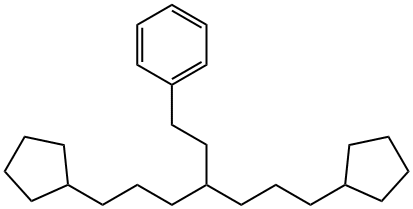 [6-시클로펜틸-3-(3-시클로펜틸프로필)헥실]벤젠 구조식 이미지