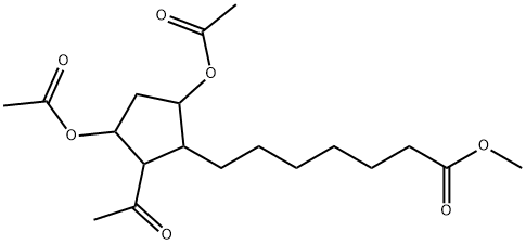 2-Acetyl-3,5-bis(acetyloxy)cyclopentaneheptanoic acid methyl ester 구조식 이미지