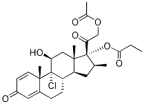 9-Chloro-11β,17,21-trihydroxy-16β-Methylpregna-1,4-diene-3,20-dione 21-Acetate 17-Propionate Structure
