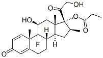 9-fluoro-11beta,17,21-trihydroxy-16beta-methylpregna-1,4-diene-3,20-dione 17-propionate 구조식 이미지