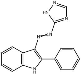 2-phenyl-3-(1H-1,2,4-triazol-5-ylazo)-1H-indole  구조식 이미지