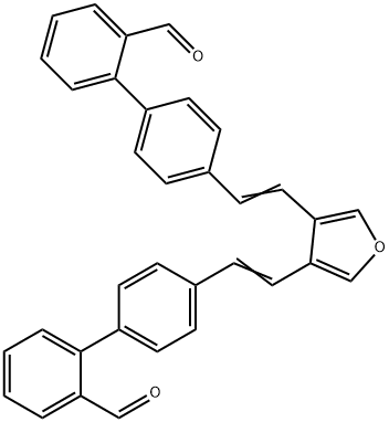 4',4'''-[3,4-Furandiyldi(2,1-ethenediyl)]bis(biphenyl-2-carbaldehyde) Structure
