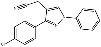 3-(4-chlorophenyl)-1-phenyl-1H-pyrazole-4-acetonitrile Structure