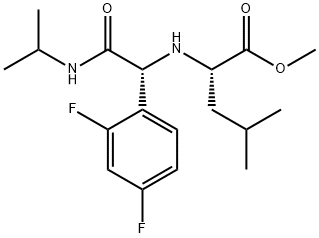 L-Leucine, N-[(1R)-1-(2,4-difluorophenyl)-2-[(1-methylethyl)amino]-2-oxoethyl]-, methyl ester (9CI) Structure