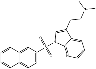 1H-Pyrrolo[2,3-b]pyridine-3-ethanamine, N,N-dimethyl-1-(2-naphthalenylsulfonyl)- 구조식 이미지