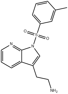 1H-Pyrrolo[2,3-b]pyridine-3-ethanamine, 1-[(3-methylphenyl)sulfonyl]- 구조식 이미지