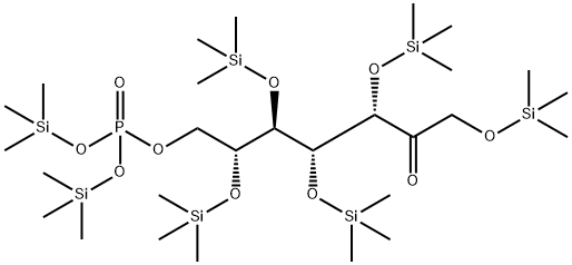 1-O,3-O,4-O,5-O,6-O-Pentakis(trimethylsilyl)-D-altro-2-heptulose7-[인산비스(트리메틸실릴)]에스테르 구조식 이미지