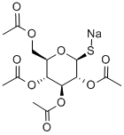 1-Thio-2,3,4,6-tetra-O-acetyl-β-D-glucose sodiumsalt 구조식 이미지
