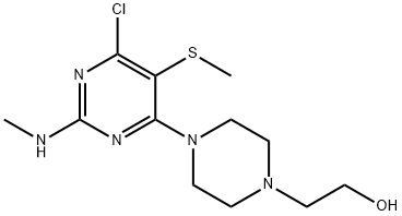 4-[6-Chloro-2-(methylamino)-5-(methylthio)-4-pyrimidinyl]-1-piperazineethanol 구조식 이미지