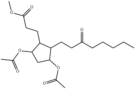 3,5-비스(아세틸옥시)-2-(3-옥소옥틸)사이클로펜탄프로피온산메틸에스테르 구조식 이미지