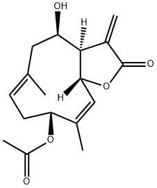 (3aR,4R,6E,9R,10Z,11aR)-9-Acetoxy-3a,4,5,8,9,11a-hexahydro-4-hydroxy-6,10-dimethyl-3-methylenecyclodeca[b]furan-2(3H)-one Structure