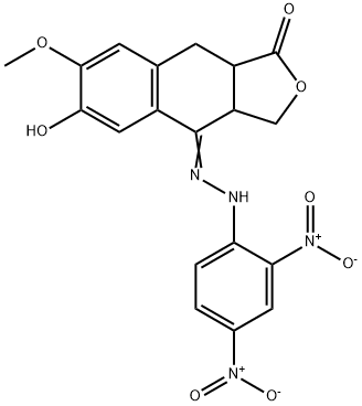 1,3,3a,4,9,9a-Hexahydro-6-hydroxy-7-methoxy-4-[2-(2,4-dinitrophenyl)hydrazono]naphtho[2,3-c]furan-1-one Structure