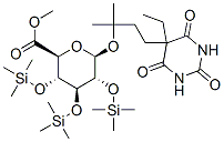 베타-D-글루코피라노시두론산,3-(5-에틸헥사히드로-2,4,6-트리옥소-5-피리미디닐)-1,1-디메틸프로필2,3,4-트리스-O-(트리메틸실릴)-,메틸에스테르 구조식 이미지