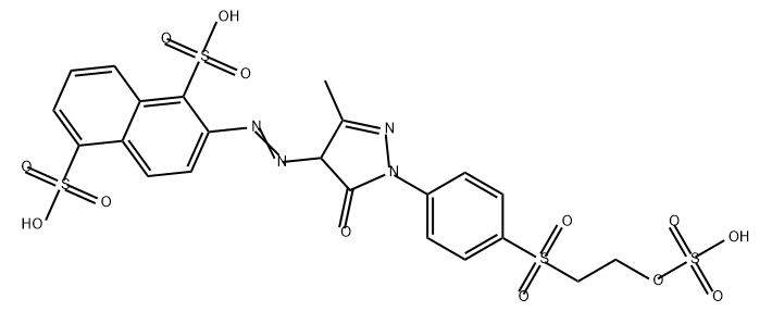 2-[[4,5-dihydro-3-methyl-5-oxo-1-[4-[[2-(sulphooxy)ethyl]sulphonyl]phenyl]-1H-pyrazol-4-yl]azo]naphthalene-1,5-disulphonic acid  Structure