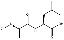 N-[2-(클로로이미노)-1-옥소프로필]-DL-류신 구조식 이미지