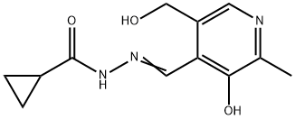Cyclopropanecarboxylic acid, [[3-hydroxy-5-(hydroxymethyl)-2-methyl-4-pyridinyl]methylene]hydrazide (9CI) Structure