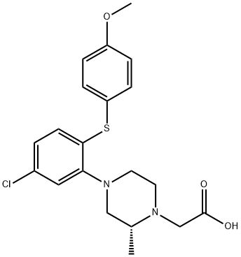 (2R)-4-[5-Chloro-2-[(4-methoxyphenyl)thio]phenyl]-2-methyl-1-piperazineacetic acid Structure