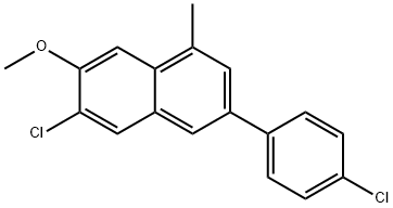 6-Chloro-3-[4-chlorophenyl]-7-methoxy-1-methylnaphthalene 구조식 이미지