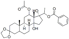 12-Acetyloxy-20-benzoyloxy-14,17-dihydroxypregnan-3-one ethylene acetal Structure