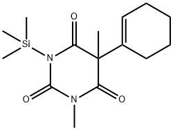 5-(1-Cyclohexen-1-yl)-1,5-dimethyl-3-(trimethylsilyl)-2,4,6(1H,3H,5H)-pyrimidinetrione 구조식 이미지