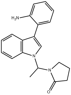 1-[1-[3-(2-Aminophenyl)-1H-indol-1-yl]ethyl]pyrrolidin-2-one Structure