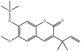 3-(1,1-Dimethyl-2-propenyl)-6-methoxy-7-[(trimethylsilyl)oxy]-2H-1-benzopyran-2-one Structure