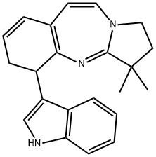 2,3,5,6-Tetrahydro-5-(1H-indol-3-yl)-3,3-dimethyl-1H-pyrrolo[2,1-b][1,3]benzodiazepine 구조식 이미지