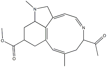 6-아세틸-2,6,7,10,11,12-헥사히드로-1,8-디메틸아제시노[4,5,6-cd]인돌-11-카르복실산메틸에스테르 구조식 이미지