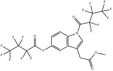 5-(2,2,3,3,4,4,4-Heptafluoro-1-oxobutoxy)-1-(2,2,3,3,4,4,4-heptafluoro-1-oxobutyl)-1H-indole-3-acetic acid methyl ester Structure