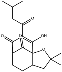 2,3,3a,4,5,6-Hexahydro-9-hydroxy-2,2-dimethyl-8-(3-methyl-1-oxobutyl)-7H-6,9a-methanocycloocta[b]furan-7,10-dione Structure