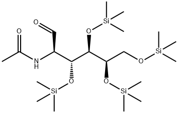D-갈락토스,2-(아세틸아미노)-2-데옥시-3,4,5,6-테트라키스-O-(트리메틸실릴)- 구조식 이미지