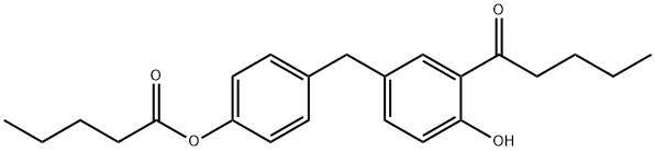 Pentanoic acid 4-[[4-hydroxy-3-(1-oxopentyl)phenyl]methyl]phenyl ester Structure