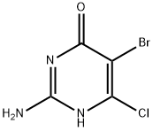 2-amino-5-bromo-6-chloro-1H-pyrimidin-4-one 구조식 이미지