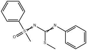 S-메틸-N-[(메틸티오)(페닐이미노)메틸]-S-페닐설폭시미드 구조식 이미지