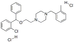 1-[2-[(2-클로로페닐)페닐메톡시]에틸]-4-[(o-톨릴)메틸]피페라진이염산염 구조식 이미지