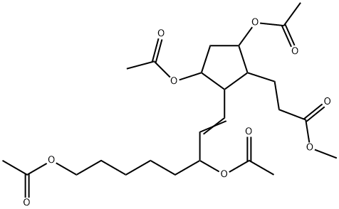 3,5-Bis(acetyloxy)-2-[3,8-bis(acetyloxy)-1-octenyl]cyclopentanepropanoic acid methyl ester Structure
