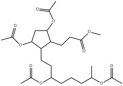 3,5-Bis(acetyloxy)-2-[3,7-bis(acetyloxy)octyl]cyclopentanepropanoic acid methyl ester Structure