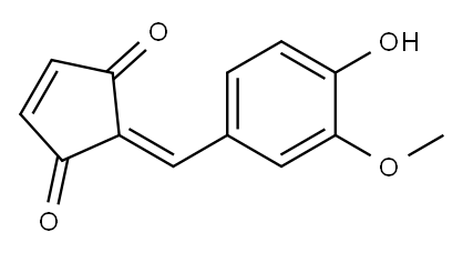 2-(3'-methoxy-4'-hydroxybenzylidene)cyclopentene-1,3-dione Structure