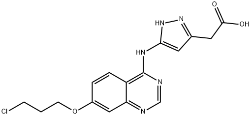 [5-[7-(3-Chloropropoxy)quinazolin-4-ylamino]pyrazol-3-yl]acetic acid Structure