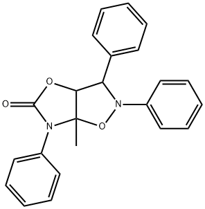 3,3a,6,6a-Tetrahydro-6a-methyl-2,3,6-triphenyloxazolo[5,4-d]isoxazol-5(2H)-one 구조식 이미지