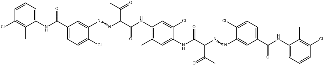 3,3'-[(2-chloro-5-methyl-p-phenylene)bis[imino(1-acetyl-2-oxoethylene)azo]]bis[4-chloro-N-(3-chloro-o-tolyl)benzamide]  Structure