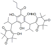 4,4'-[(2,4,6-Trihydroxy-5-butyryl-1,3-phenylene)bis(2-methylpropane-1,1-diyl)]bis(5-hydroxy-2,2,6,6-tetramethyl-4-cyclohexene-1,3-dione) 구조식 이미지